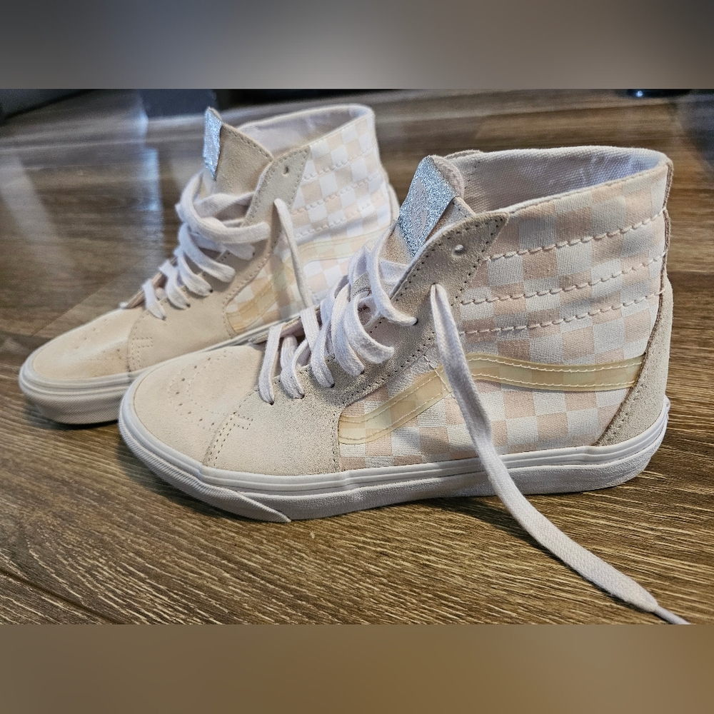 Vans Cream High-Top Suede And Canvas